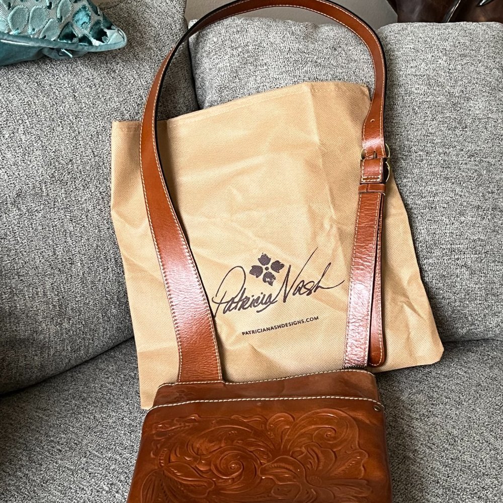 Patricia Nash Leather Sling Purse Gem